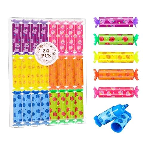 Eki Shoal 24/48/120 Pieces Highlighters - 6 Colors in Mini Highlighters, Glitter Highlighter Great for Writing, Drawing, and Coloring - Image 1