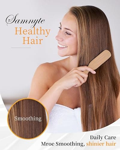 100% Boar Bristle Hair Brush & Hair Wax Stick Set, Soft Bristle Hair Brush for Fine to Medium Hair of Women & Men, Slick Back Hair Brush for Balance Hair Oil, Wax Sticks for Hair Smooth Frizz & Flyaways thumbnail 3