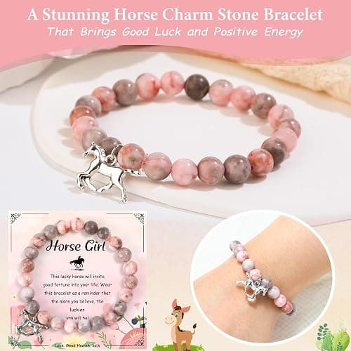 YENCHORN Horse Gifts for Girls Women Hobby Horse Stuff for Girl Horses Themed Gifts Accessories for Horses Lovers, Equestrian Girls, Cowgirl Gift Decoration Supplies Stuff for Equestrian Women thumbnail 4