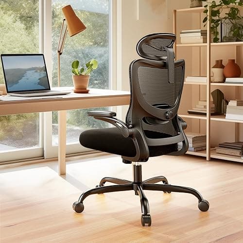 Marsail Ergonomic Office Chair: Office Computer Desk Chair with High Back Mesh and Adjustable Lumbar Support Rolling Work Swivel Task Chairs with Wheel 3D Armrests and Headrest thumbnail 8