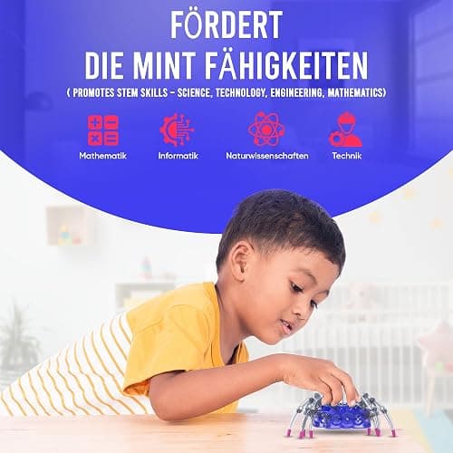 noDNA Roboter Kinder ab 8 Jahre Spinnen Roboter zum selbst zusammenbauen - Experimente für Kinder ab 8 Jahren - Spinne Spielzeug ab 8 Jahre Geschenk Junge 8 Jahre Kindergeschenke thumbnail 5