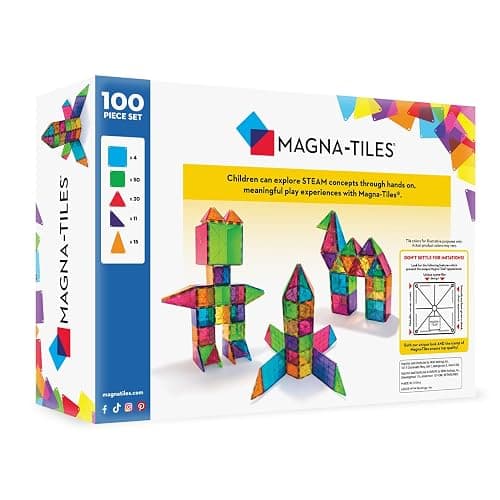 MAGNA-TILES Classic 100-Piece Magnetic Construction Set, The ORIGINAL Magnetic Building Brand thumbnail 3