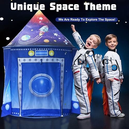 Kaivee Rocket Ship Space Pop Up Play Tent for Kids-Astronaut Pretend Playhouse Gift for 3-5 Year Old Girls Boys thumbnail 3