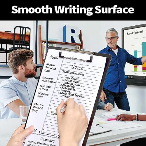 Sooez Plastic Clipboard with Pen Holder, [10% Thicker] Clip Boards 8.5x11” | with Low Profile Clip, Cute Hanging Clipboard, Standard Letter Size A4 for Women Kid Teacher, Office & School Supplies, Clear thumbnail 6