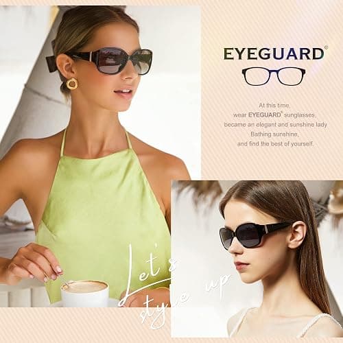 EYEGUARD Polarized Sunglasses for Women Retro Vintage Driving Sun glasses UV400 Protection thumbnail 2