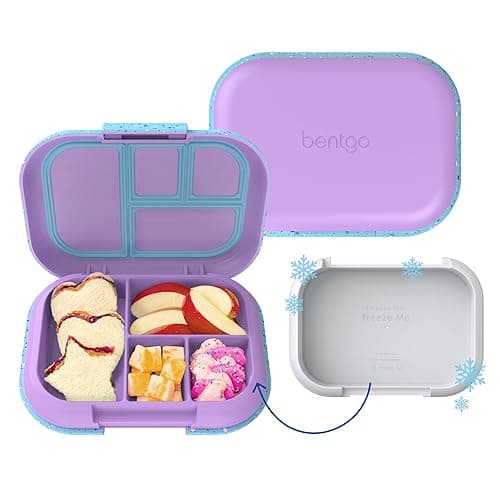 Bentgo Chill Kids Leak-Proof Lunch Box - 4-Compartment Bento Box with Built-In Ice Pack, 3.3 Cup Capacity, PFAS & BPA-Free, Microwave & Dishwasher Safe, Ideal Size for Ages 3 to 7 (Vivid Orchid) - Image 1