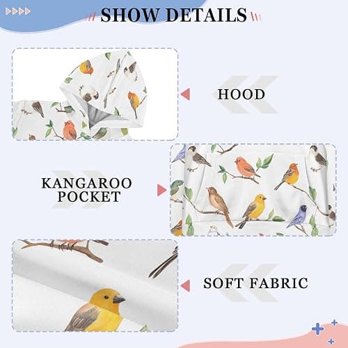 UMIRIKO Spring Birds Toddler Girls Pullover Hoodie Sweatshirt 4-14Y 202b8308 thumbnail 6