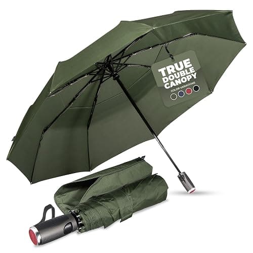 LifeTek Premium Travel Umbrella - Windproof & Compact for Men & Women, Automatic Open Close, Fits in Purse Laptop Bag or Backpack, Strong Frame for Heavy Rain & Sun UV Protection - Image 1
