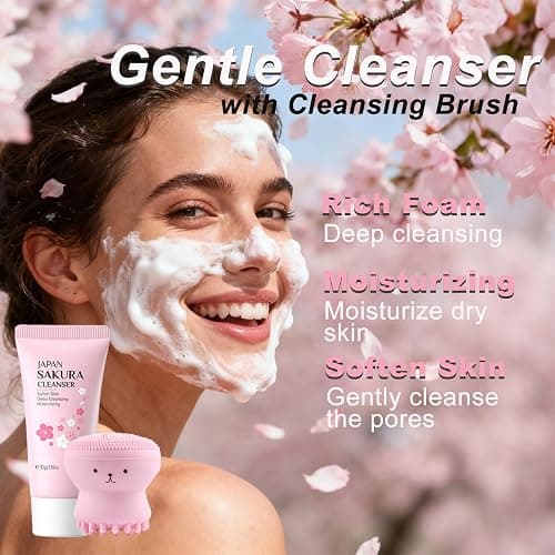Sakura Skin Care Set Christmas Birthday Gifts for Teen Girls -Skincare for Girls 10-12 - Kids Skin Care Set for girls Ages 8-12 - Kids Skin Care for Teens 10-12 - Skin Care Kit for Women with Gua Sha thumbnail 2