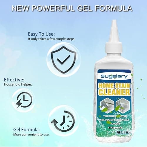 Sugelary Mold Stain Cleaner, 5 fl oz Mold Stain Cleaner Gel for Washing Machine, Home Stain Cleaning Gel for Fridge, Tile, Grout, Sink and Bathroom Use thumbnail 5