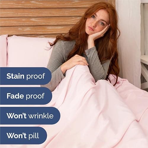 King Size 4 Piece Sheet Set - Comfy Breathable & Cooling Bed Sheets Set - Hotel Luxury Bedding for Women, Men, Kids, Teens, Boys & Girls - Deep Pockets, Soft, Wrinkle Free - Oeko-Tex - Lavender Pink thumbnail 5