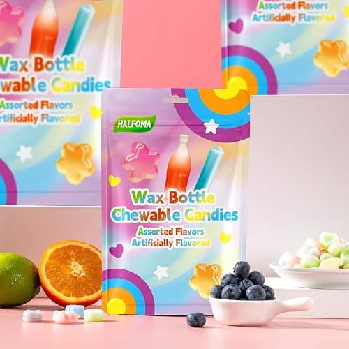Wax Bottle Chewing Candy, Mixed with Various Fruit Flavors,32 Candies,60g thumbnail 5