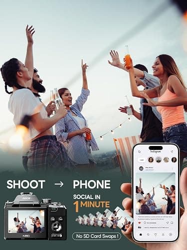 8K 64MP Digital Cameras for Photography - 16X Zoom Autofocus, WiFi, with 180° Flip Screen, 64G TF Card & 2 Batteries, Professional Camera for YouTube Vlogging Live Streaming (Black) thumbnail 5