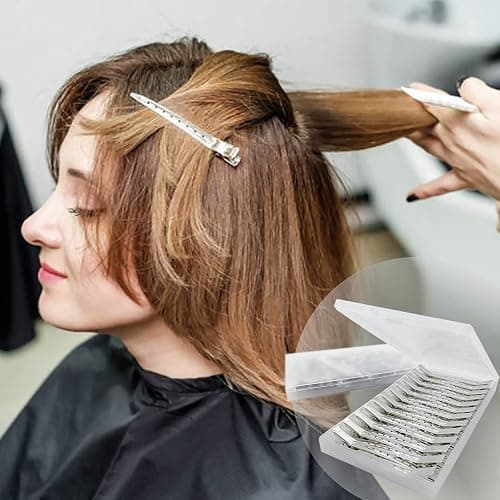 HiJeaton 24Pcs Metal Duck Billed Hair Clips for Women Styling Sectioning, Silver Hair Pins for Long Hair, Alligator Curl Loc Clips for Thick Hair Roller, Salon, Bows DIY thumbnail 6