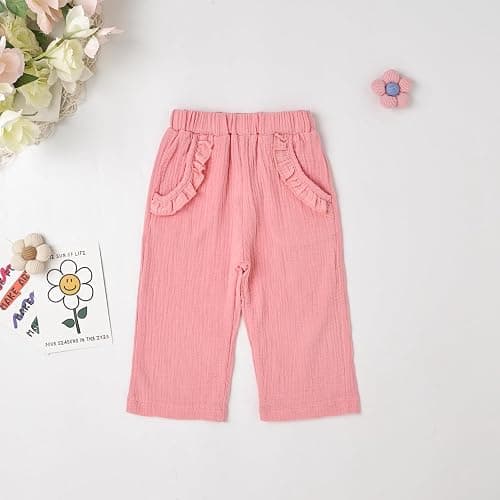 Aenbilo Toddler Baby Girl Clothes Summer Outfits Cute Bow Button Ruffle Camisole Pants Set 9-36 Months thumbnail 8