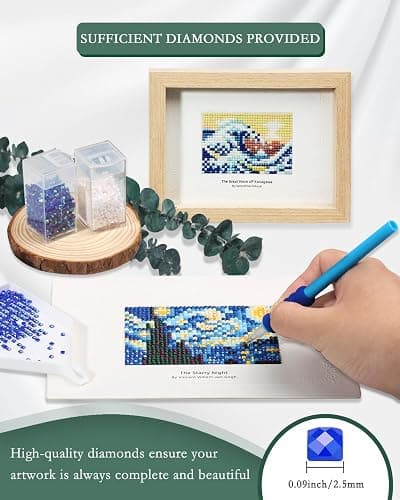 Minigem 12pcs Small Diamond Painting Kits Small Diamond Art Kits, Quick & Classic Mini Diamond Painting Kits for Beginners 1-Hour Painting, Postcard-Style Diamond Art Square Drill Pocket-Sized 5x7in thumbnail 6