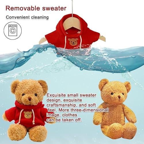 AUCOOMA plush teddy bear w/ red hoodie thumbnail 6