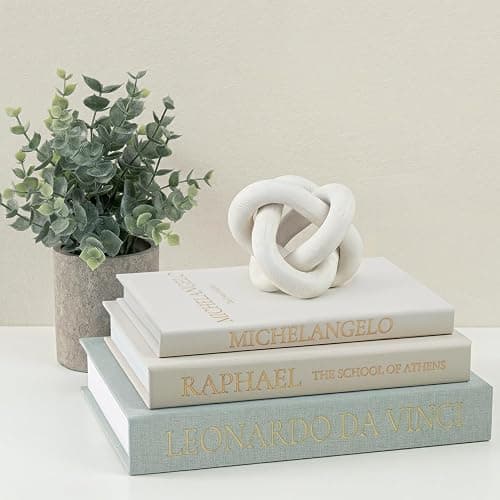 Fveuc Linen Faux Book Box Set of 3, Decorative Books for Shelves, Fake Books for Decoration with Secret Compartment, Modern Aesthetic Table Decor, Linen Covered Hollow Book Box (Greyish-Beige-White) - Image 1