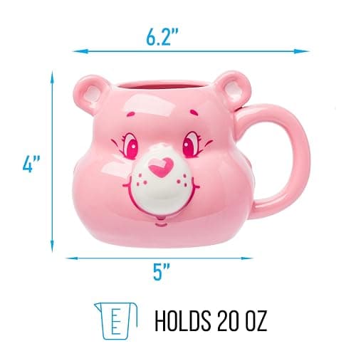 Silver Buffalo Care Bears Cheer Bear Ceramic 3D Sculpted Mug, 20 Ounces thumbnail 3