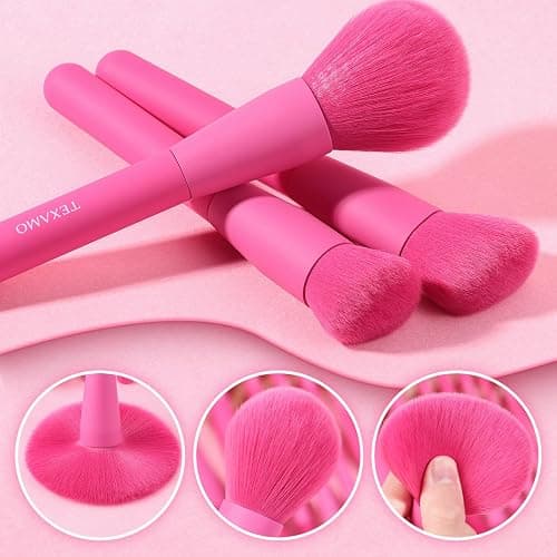 Makeup Brush Set, 15 Piece Quality Makeup Brushes, Premium Synthetic Make Up Brushes for Foundation Powder Blush Highlighter Concealer Makeup Brush Kit for Travel, Hot Pink thumbnail 5