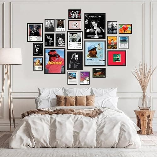 Album Cover Posters, Hip-Hop Rap R&B Room Poster Decor for Bedroom, Living Room, Dorm, Aesthetic Music Wall Collage Kit, Christmas Gifts for Music Lovers (Set of 22) thumbnail 6