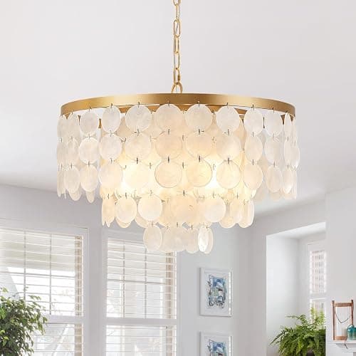  Coastal Capiz Shell Chandelier thumbnail 9