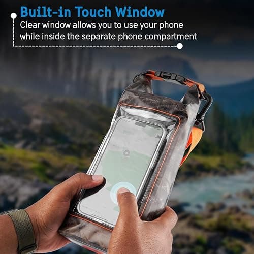 Pelican Marine IP68 Waterproof Dry Bag 2L - Roll Top Waterproof Backpack w/Phone Case/Pouch - Boating & Kayak Accessories - Essentials for Camping Swimming Beach Fishing Rafting Travel - Hunter Camo thumbnail 3