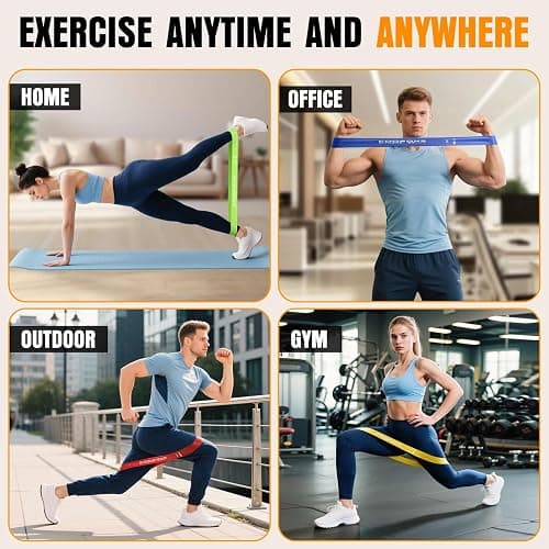 Resistance Bands for Working Out, Exercise Bands Resistance Bands Set with 5 Resistance Levels, Latex Loop Bands for Women Men, Workout Bands for Legs, Glutes, Strength Training, Yoga, Home Gym thumbnail 8