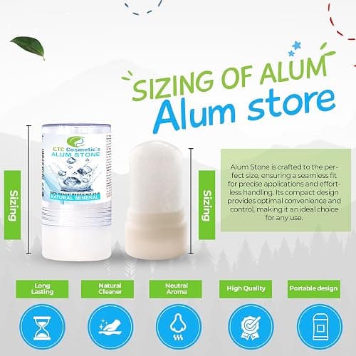 Alum stone 115gr, natural mineral deodorant, vegan | has an antiseptic effect, does not clog pores, aftershave, can be used to prevent skin irritation thumbnail 4