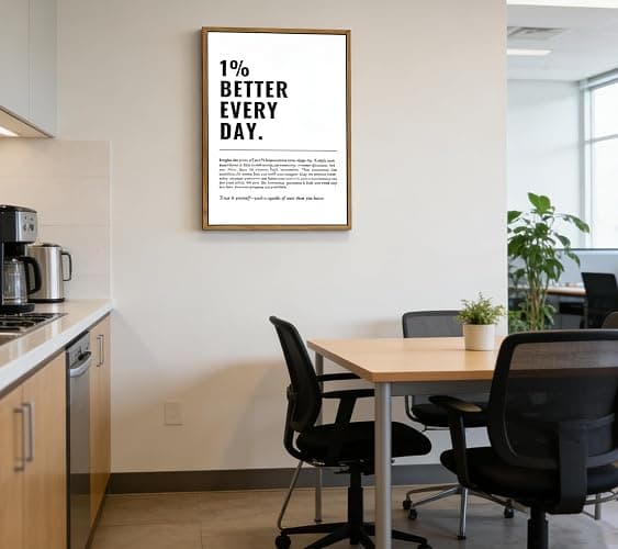 Floating Framed 1% Better Every Day Canvas Wall Art, Modern Quote Painting Picture Wall Decor, Growth Mindset Self Improvement Quote Poster Print Artwork for Office, Gym, Study Home Decoration 8x10in thumbnail 7