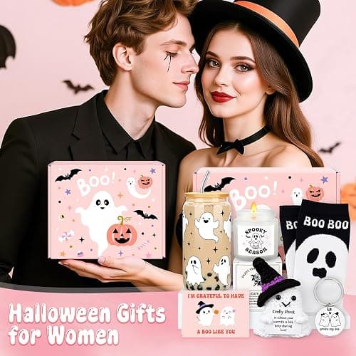 Boo Basket Stuffers for Women Halloween Gifts for Women Adults Teens Girls Kids Spooky Basket Stuffers Ideas for Woman Her Cute Halloween Care Package Gift Box Boo Themed Items Stuff Ghost Basket Kit thumbnail 8