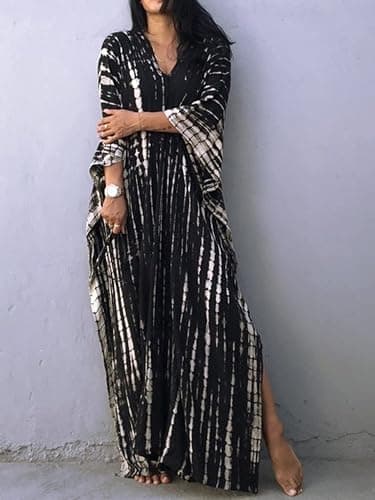 SMUDGE Life Kaftan Dresses for Women Plus Size Summer Beach Dress with Print and Swim Cover Ups thumbnail 2