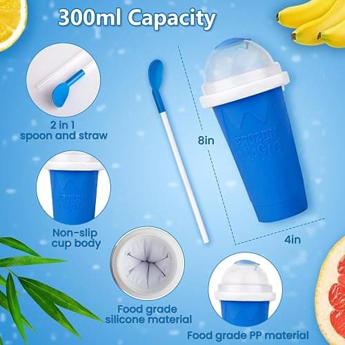 Paydaan Pack of 2 Magic slushie cup, instant Frozen Slushy cup Drink Maker, Double-Layer Reusable slushie maker, Perfect for Homemade Slushies, Frozen Drinks & Summer Treats thumbnail 4