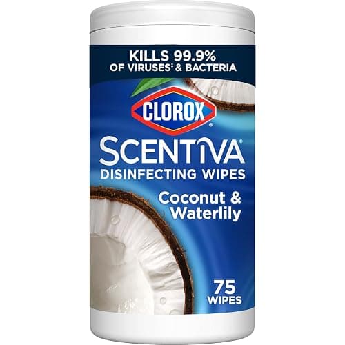 CLOROX Scentiva Disinfecting Wipes, Coconut and Waterlily, 75 Count (Package May Vary) - Image 1