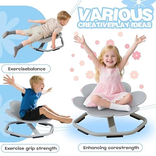 Chidiam Blumenförmiger Sensorischer Drehstuhl für Kinder,Therapiestuhl für Autismus & ADHS Balance -Sitz mit 360° Rotation Förderung von Koordination thumbnail 5