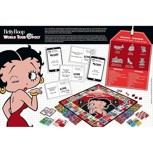 MasterPieces Opoly Board Games - Betty Boop World Tour Opoly - Officially Licensed Board Games For Adults, Kids, & Family thumbnail 3
