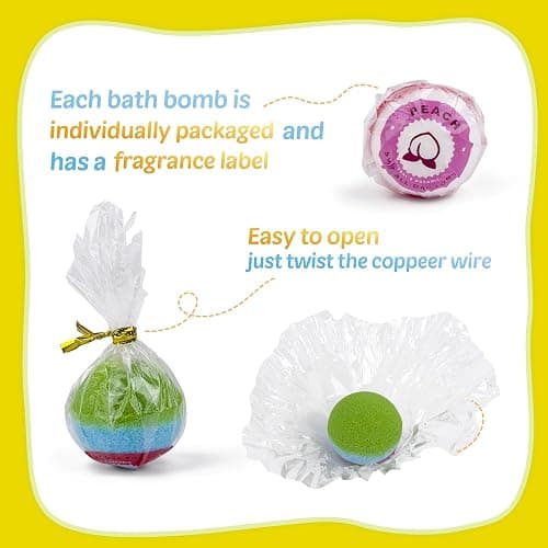 Yekery Bath Bombs for Kids with Toy Inside, 30 PCS Natrual and Organic Bubble Bath Bombs with Glow-in-The-Dark Surprise Inside, Perfect Handmade Birthday, Party, for Boys and Girls. thumbnail 6