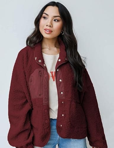 Aoang Womens Winter Coats Casual Lapel Long Sleeve Fleece Faux Fur Jacket thumbnail 3