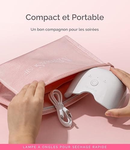 MelodySusie Lampe UV Ongles Gel Compacte et Légère (P-ART06F) avec Commande Simple par Bouton - Polymérise Tous les Gels Souples à Domicile, Notamment les Gels Semi-Polymérisés, Blanc thumbnail 7