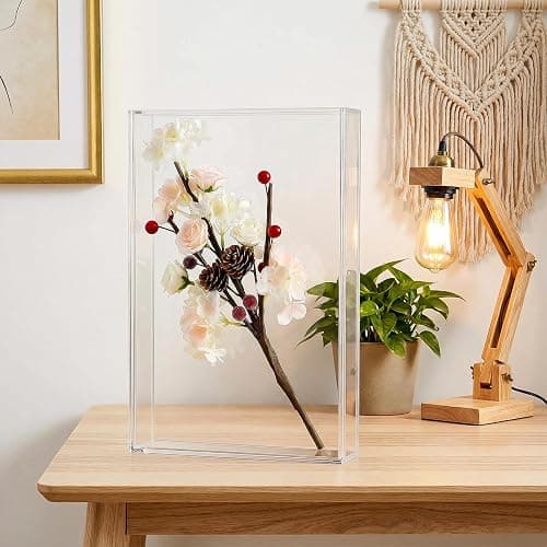 2 Pcs Acrylic Shadow Box, Shadows Box DIY Frames Tabletop/Wall Mount Assembly Cases, Clear Acrylic Display Cases for Crafts Display Wedding Memory Dried Flower Book Shop Decor (8 x 10'') thumbnail 7