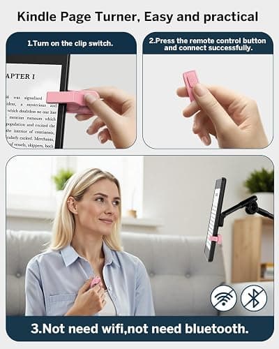 DATAFY [Case-Friendly] Remote Control Page Turner Ring for Kindle Paperwhite Oasis Scribe Kobo eReaders, Camera Camcorder Remote Controls, Page Turner Clicker for iPhone ipad Tablets with Storage Bag thumbnail 2