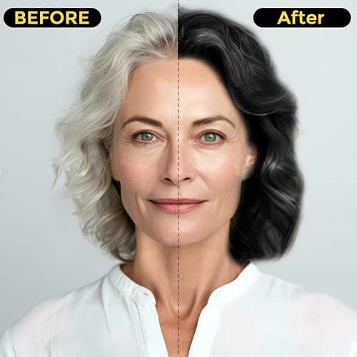 Hair Dye Shampoo 3 in 1 for Gray Hair, Herbal Ingredients Natural Shampoo Hair Dye for Women Men (Black) thumbnail 2