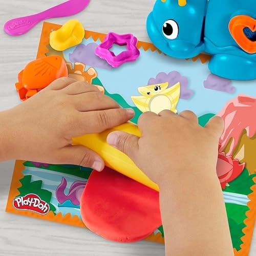 Play-Doh Shapes & Colors Dino Starter Set, Tactile Sensory Play Dinosaur Toys for Kids 2+, 11 Accessories thumbnail 2