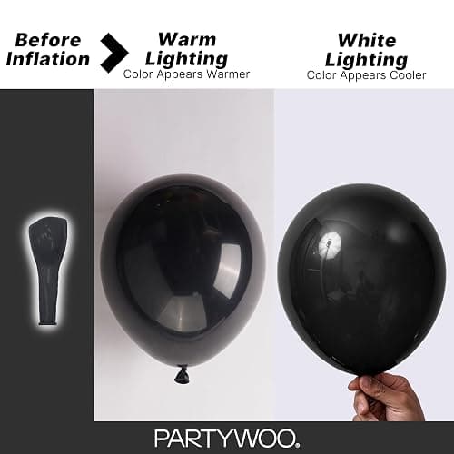 PartyWoo Black Balloons 130 pcs Different Sizes of 18 12 10 5 Inch Black Balloons Arch Kit Garland for Baby Shower Birthday Graduation Casino Gaming Anniversary Race Car Party Decorations Black-Y18 thumbnail 3