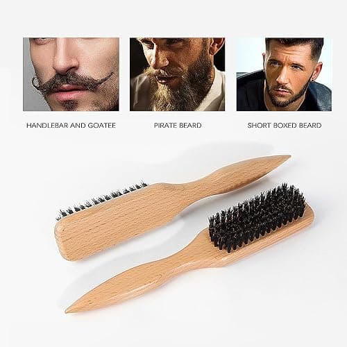 Boar Bristle Slick Back Hair Brush for Sleek Ponytail Bun & Smoothing Baby Hairs, Flyaways, Edge Control - Backcombing & Teasing Hairbrush with Wide Rat Tail for Sectioning & Parting thumbnail 3