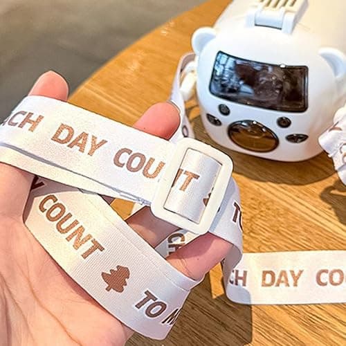 Portable Water Cup in Bus Shape, Water Cup in Bus Shape with Strap 16.9 Oz, 360° Leak-Proof Portable Water Bottle, Cute Cartoon Flip Top Straw Water Bottle for Kids, Sports Travel (White) thumbnail 5