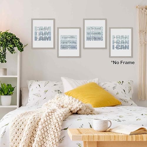 TLESKE Blue and White Inspirational Posters Prints Unframed Set of 4, Preppy Motivational Wall Art Prints Decor for Office Teen Boys Girls Dorm Room Bedroom, Positive Affirmations Wall Pictures, 12x16 thumbnail 2
