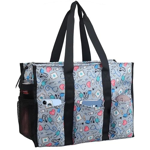 ABAMERICA Nurse Bags for Work Nursing Bag Multiple Pockets Waterproof Organizing Zip Top Clinical Bag for Nursing Students - Image 1