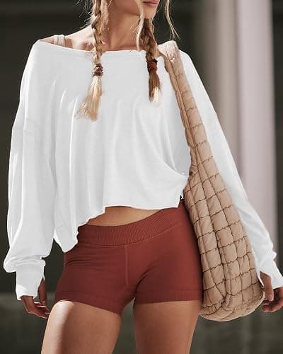 Gacaky Womens Open Back Loose Workout Tops Backless Long Sleeve Athletic Shirt Running Crop Top Gym Dance Tee thumbnail 3