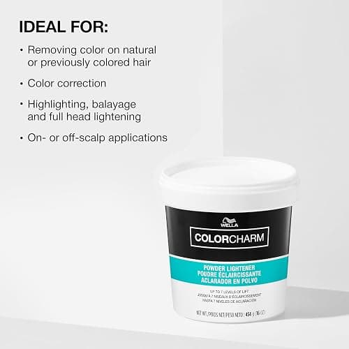 COLORCHARM Powder Hair Lightener | Up to 7 Levels of Lift | Dust Free | Color Correction | On or Off Scalp applications thumbnail 3